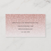 Girly Roos Gold Glitter Luxe Glam Monogram Visitekaartje (Achterkant)