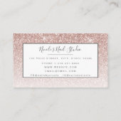 Girly Roos Gold Glitter Mani Pedi Nail Studio Visitekaartje (Achterkant)