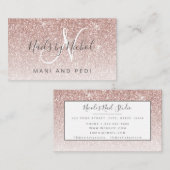 Girly Roos Gold Glitter Mani Pedi Nail Studio Visitekaartje (Voorkant / Achterkant)