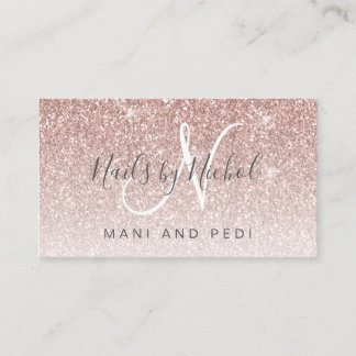 Girly Roos Gold Glitter Mani Pedi Nail Studio Visitekaartje