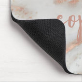 Girly roos Gold glitter marble elegant script name Muismat (Hoek)