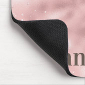 Girly Roos Gold Glitter Monogram Aangepaste naam Muismat (Hoek)