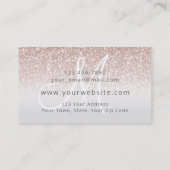 Girly Roos Gold Glitter Monogram Logo Visitekaartje (Achterkant)