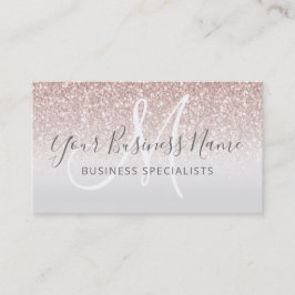 Girly Roos Gold Glitter Monogram Logo Visitekaartje