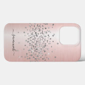 Girly Roos Gold Glitter Name Case-Mate iPhone Case (Achterkant (horizontaal))