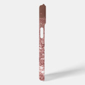 Girly Roos Gold Glitter Name Monogram Case-Mate iPhone Case (Achterkant / Rechts)