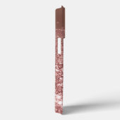 Girly Roos Gold Glitter Name Monogram Case-Mate iPhone Case (Achterkant / Rechts)