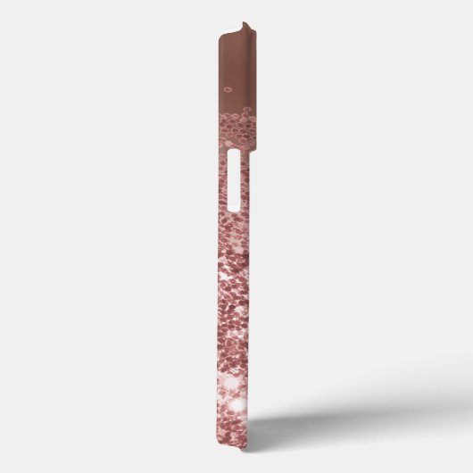 Girly Roos Gold Glitter Name Monogram Case-Mate iPhone Case (Achterkant / Rechts)