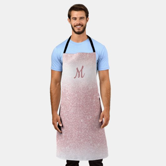 Girly Roos Gold Glitter Ombre Monogram Schort (Gedragen)