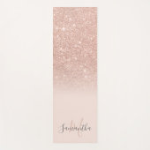 Girly roos gold glitter ombre roze monogrammen yogamat (Voorkant)