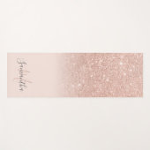 Girly roos gold glitter ombre roze monogrammen yogamat (Voorkant (horizontaal))