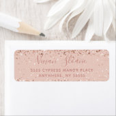 Girly Roos Gold Glitter Return Address Label (Insitu)