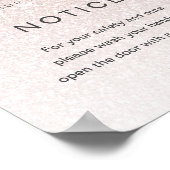 Girly Roos Gold Glitter Salon COVID19 Was handen Poster (Hoek)