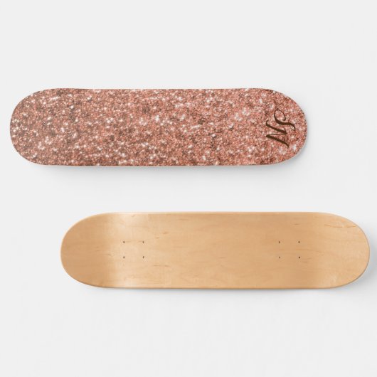 Girly Roos Gold Glitter Sparkle Personalized Persoonlijk Skateboard (Horizontaal)