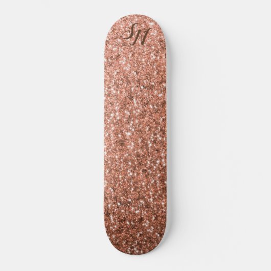 Girly Roos Gold Glitter Sparkle Personalized Persoonlijk Skateboard (Voorkant)