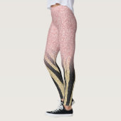 Girly Roos Gold Glitter Sparkles Black Zebra Print Leggings (Links)