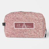 Girly Roos Gold Glitter Sparkles Monogram Toilettasje (Voorkant)