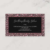 Girly Roos Gold Leopard Spots Chic Black Monogram Visitekaartje (Achterkant)
