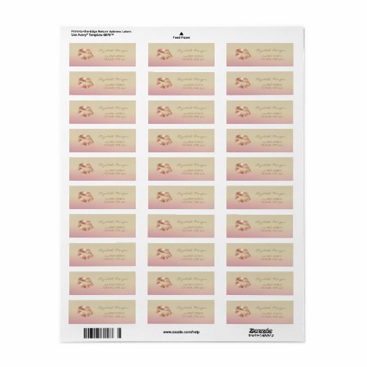 Girly Roos Gold Lips Ombre Adres Label (Full Sheet)