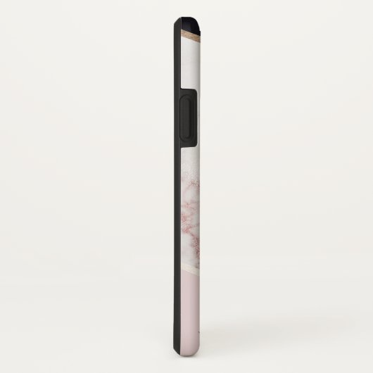 Girly Roos Gold Marble Abstract Monogram Case-Mate iPhone Case (Achterkant/rechts)