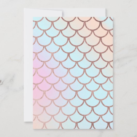 Girly Roos Gold Mint Zeemeermin Staart Zwembad Ver Kaart (Achterkant)