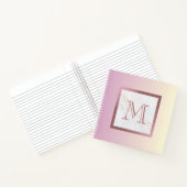 Girly Roos Gold Monogram Marble Pink Ombre Notitieboek (Binnen)
