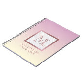 Girly Roos Gold Monogram Marble Pink Vanilla Ombre Notitieboek (Linkerzijde)