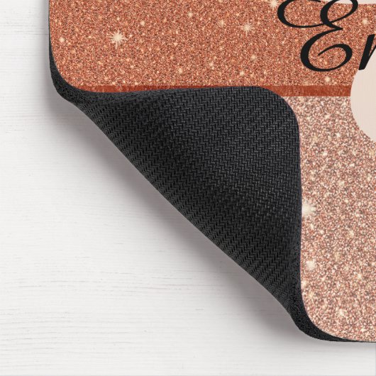 Girly Roos Gold Monogram Muismat (Hoek)