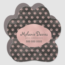 Girly Roos Gold Pawprints Dog Grooming