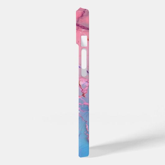 Girly Roos Gold Pink Agate Quartz Sparkle Monogram Case-Mate iPhone Case (Achterkant / Links)