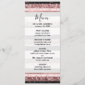 Girly Roos Gold Pink Black Glitter Stripes Patroon Menu (Voorkant)