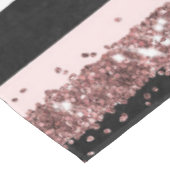 Girly Roos Gold Pink Black Glitter Stripes Patroon Tafelkleed (Gekanteld)