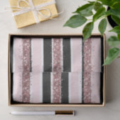 Girly Roos Gold Pink Black Glitter Stripes Patroon Tissuepapier (Geschenk)