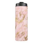 Girly Roos Gold Pink Marble Glitter Thermosbeker (Voorkant)