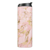 Girly Roos Gold Pink Marble Glitter Thermosbeker (Gedraaid links)