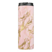 Girly Roos Gold Pink Marble Glitter Thermosbeker (Achterkant)