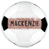 Girly Roos Gold Pink Sparkly Monogram Naam Voetbal (Gedraaid)