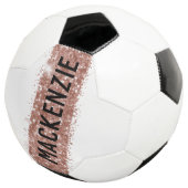 Girly Roos Gold Pink Sparkly Monogram Naam Voetbal (Drie kwart)