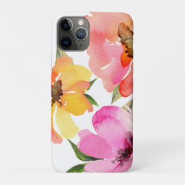 Girly Roos Gold Pink Yellow Waterverf Floral Case-Mate iPhone Case
