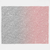 Girly Roos Gold Silver Glitter Ombre Design Fleece Deken (Voorkant (Horizontaal))