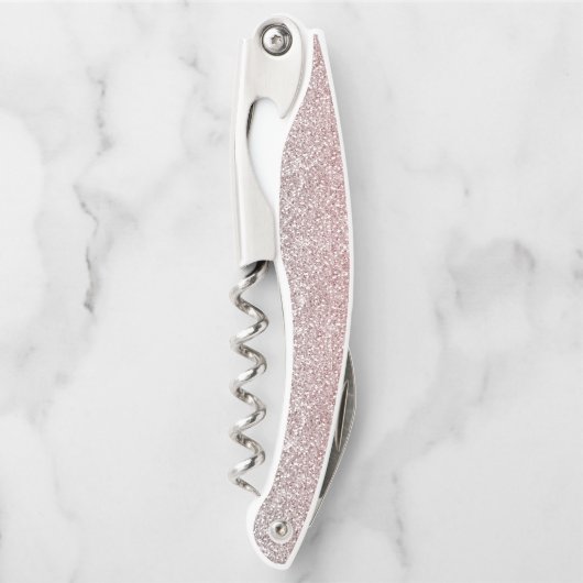 Girly Roos Gold Silver Glitter Ombre Design Kurkentrekker (Voorkant)