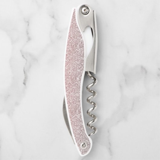 Girly Roos Gold Silver Glitter Ombre Design Kurkentrekker (Achterkant)