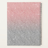 Girly Roos Gold Silver Glitter Ombre Design Planner (Achterkant)
