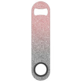 Girly Roos Gold Silver Glitter Ombre Design Speed Flessenopener (Voorkant)