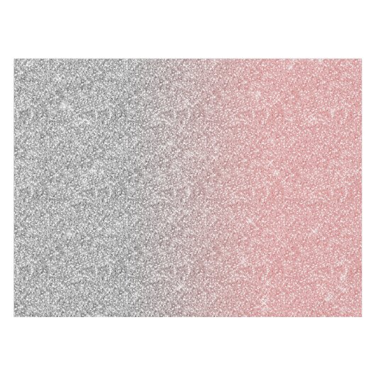 Girly Roos Gold Silver Glitter Ombre Design Tafelkleed (Voorkant (Horizontaal))