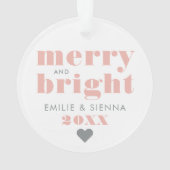 Girly Roos Gold Snowflake Merry and Bright Photo Ornament (achterkant)