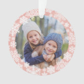 Girly Roos Gold Snowflake Merry and Bright Photo Ornament (voorkant)