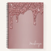 Girly Roos Gold Sparkle Glitter Drift op maat Notitieboek (Voorkant)