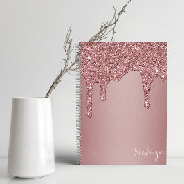 Girly Roos Gold Sparkle Glitter Drift op maat Notitieboek