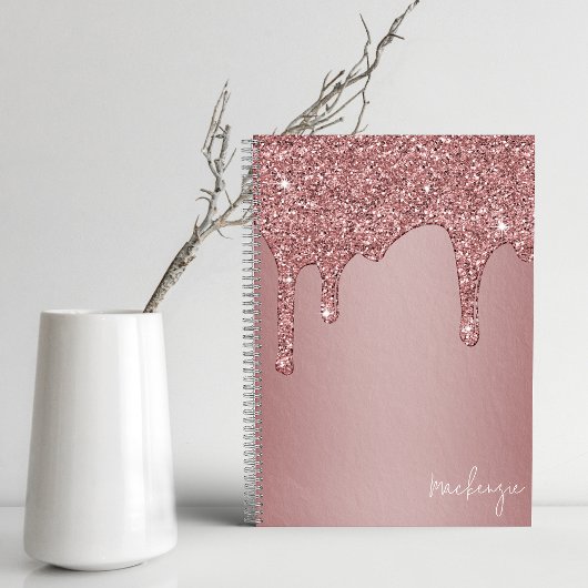 Girly Roos Gold Sparkle Glitter Drift op maat Notitieboek